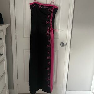 Morgan & Co. Black Strapless Dress with Pink Accents